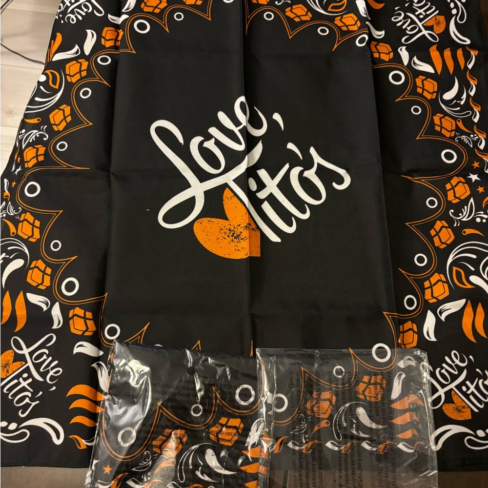 Two new Tito’s Vodka bandanas. Love Tito's Black and Orange Bandana.